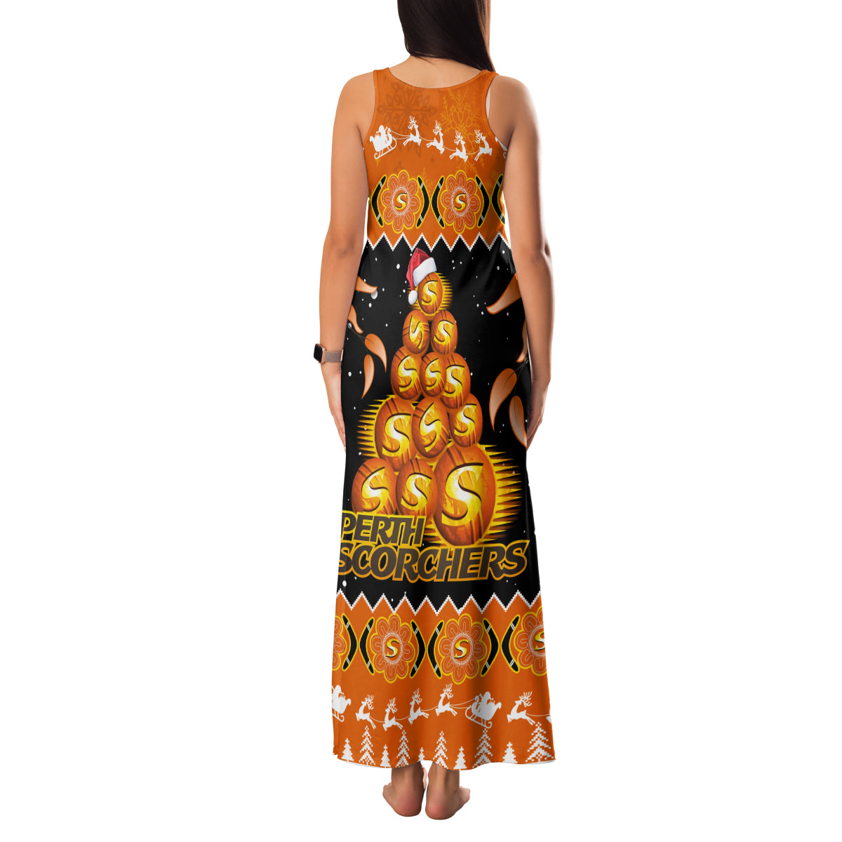 perth-scorchers-cricket-christmas-family-matching-tank-maxi-dress-and-hawaiian-shirt-merry-xmas-2023-indigenous-art