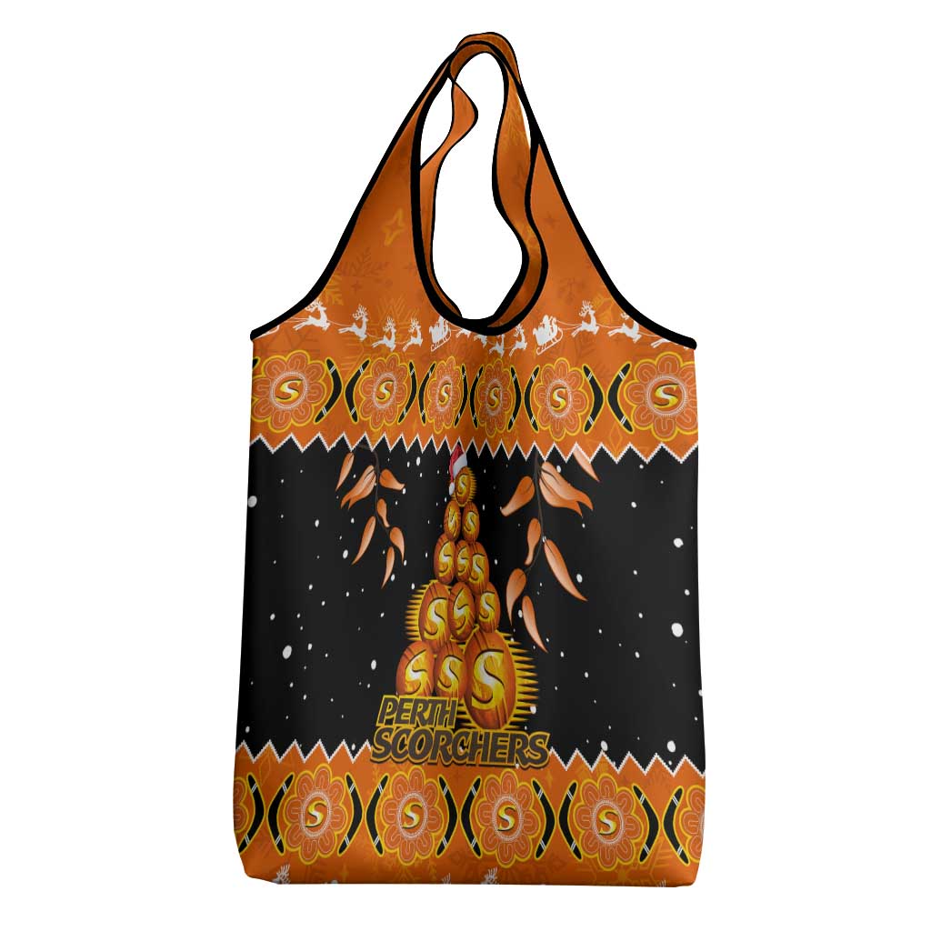 Perth Scorchers Cricket Christmas Grocery Bag Merry Xmas Indigenous Art