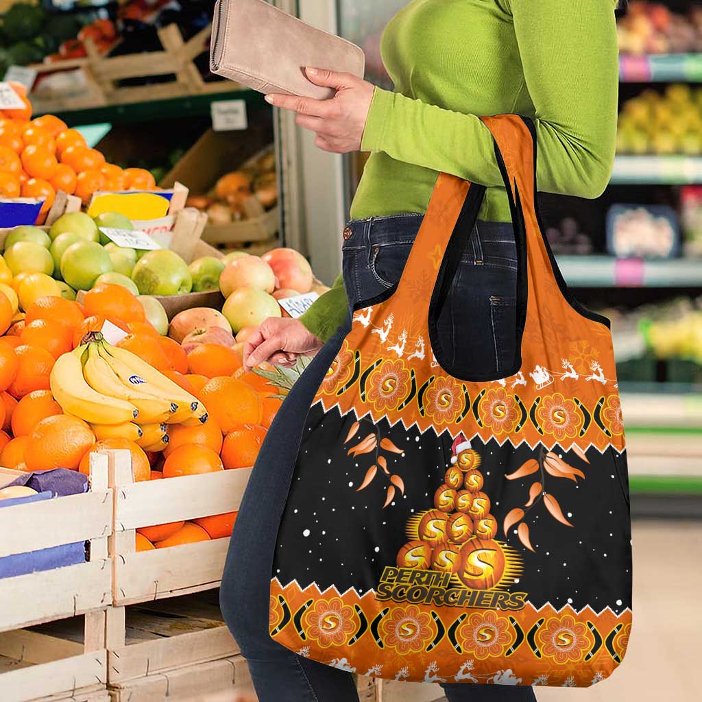 Perth Scorchers Cricket Christmas Grocery Bag Merry Xmas Indigenous Art