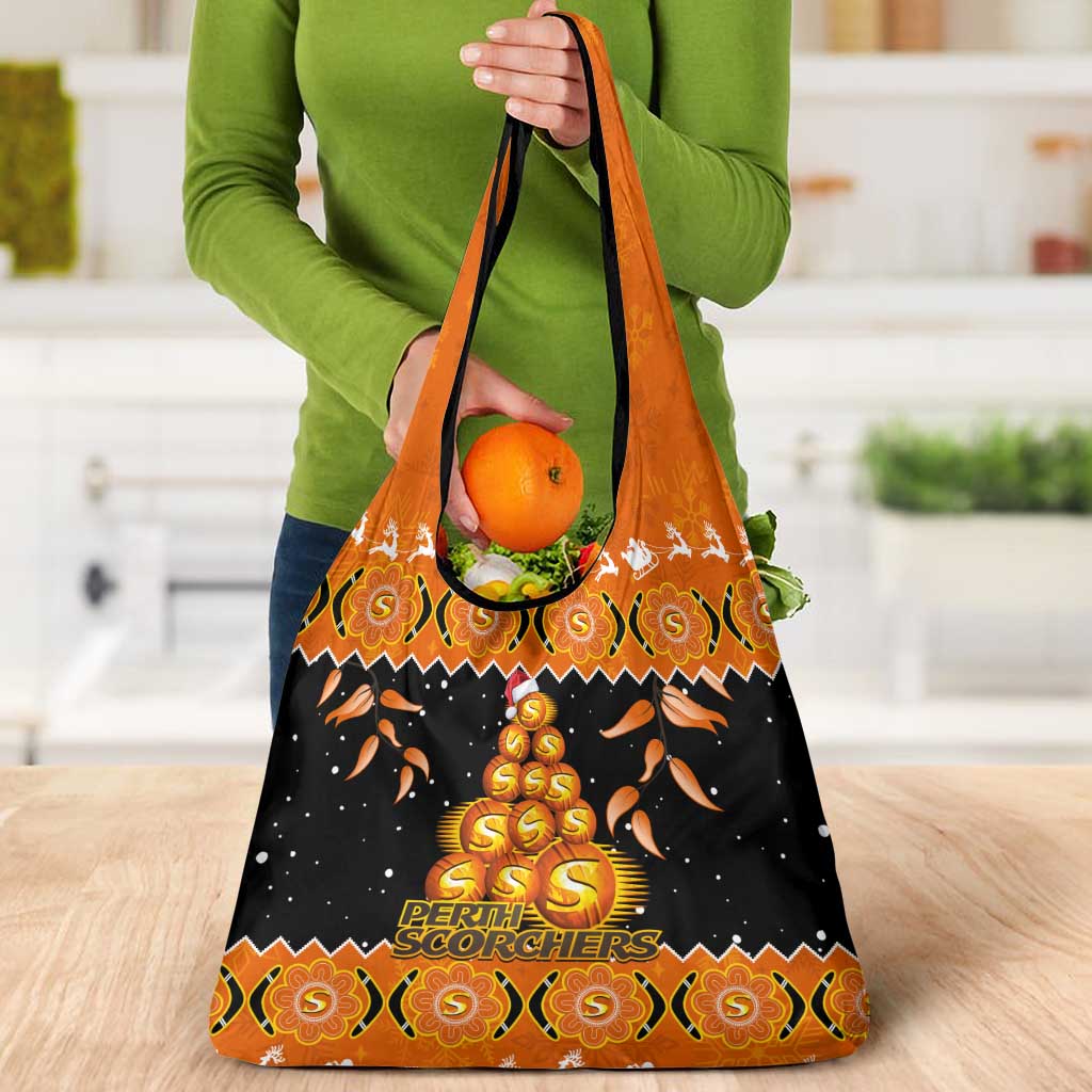 Perth Scorchers Cricket Christmas Grocery Bag Merry Xmas Indigenous Art