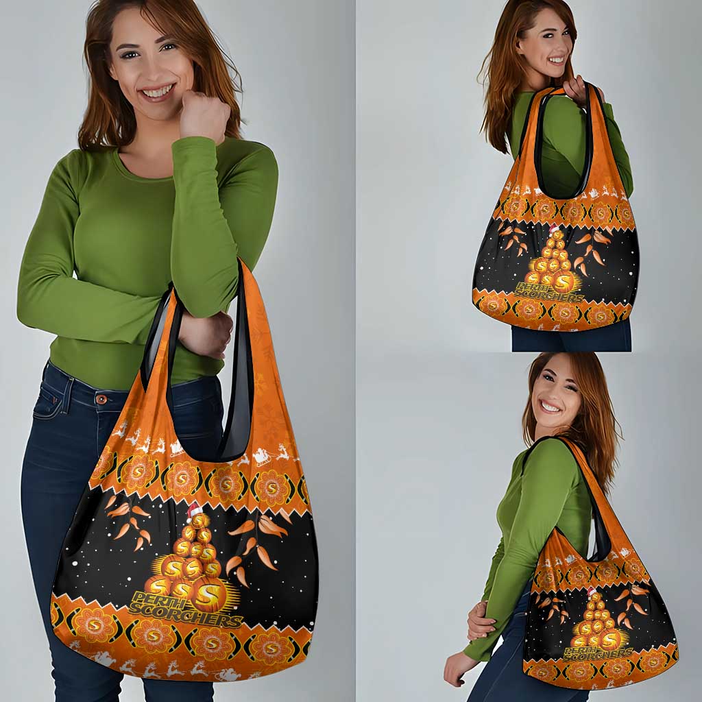 Perth Scorchers Cricket Christmas Grocery Bag Merry Xmas Indigenous Art