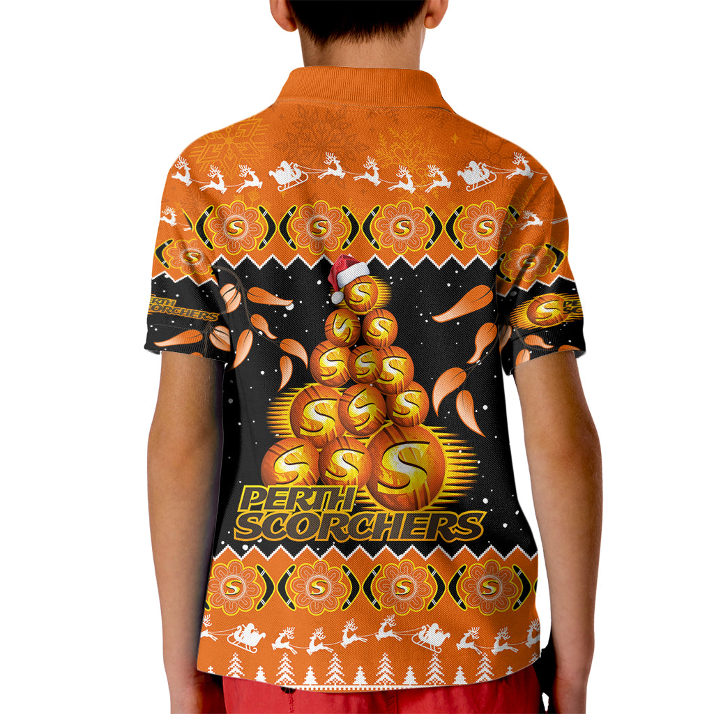 perth-scorchers-cricket-christmas-kid-polo-shirt-merry-xmas-2023-indigenous-art