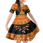 perth-scorchers-cricket-christmas-kid-short-sleeve-dress-merry-xmas-2023-indigenous-art