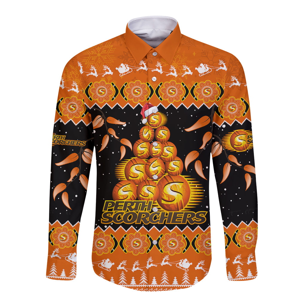 perth-scorchers-cricket-christmas-long-sleeve-button-shirt-merry-xmas-2023-indigenous-art