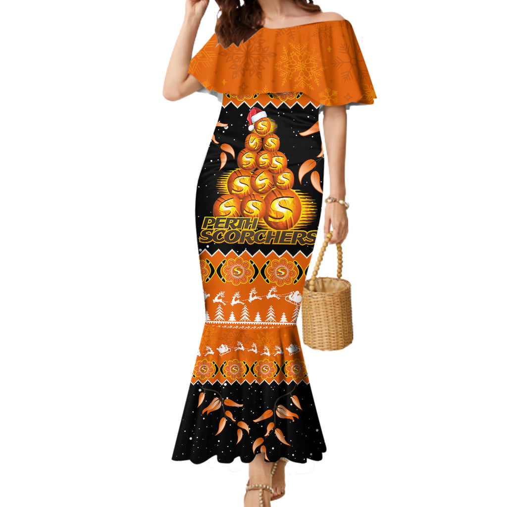 perth-scorchers-cricket-christmas-mermaid-dress-merry-xmas-2023-indigenous-art