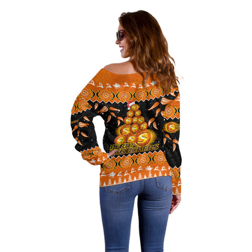 perth-scorchers-cricket-christmas-off-shoulder-sweater-merry-xmas-2023-indigenous-art