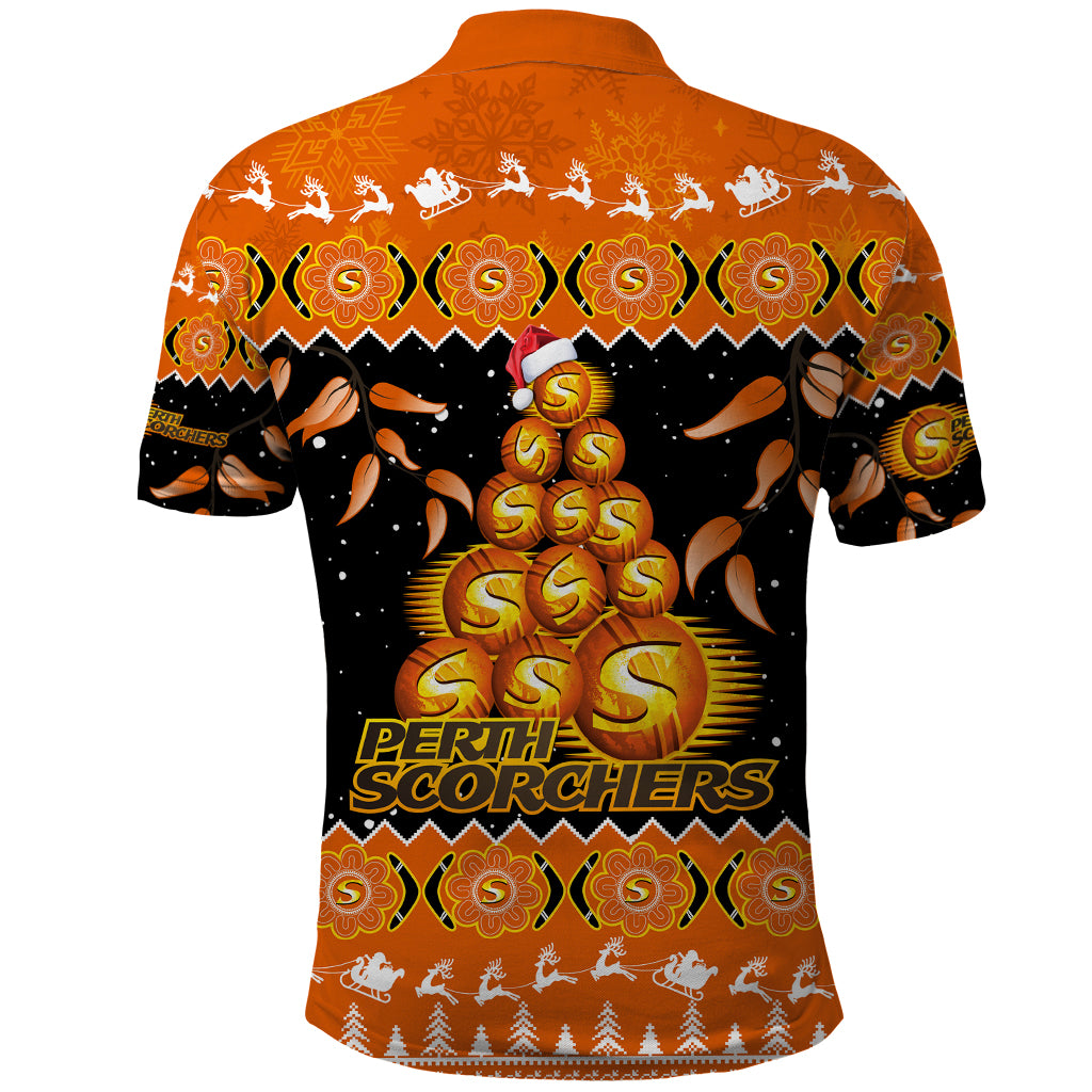 perth-scorchers-cricket-christmas-polo-shirt-merry-xmas-2023-indigenous-art