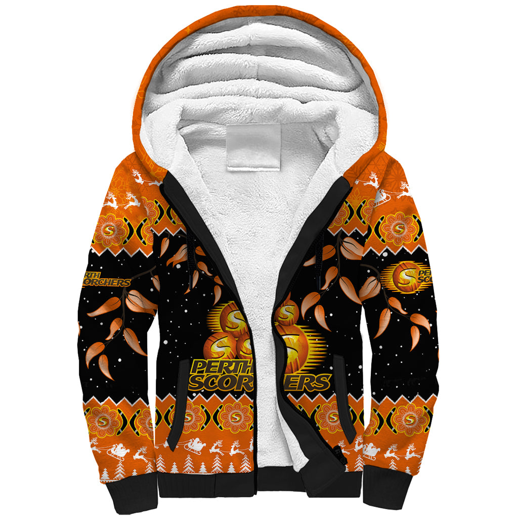 perth-scorchers-cricket-christmas-sherpa-hoodie-merry-xmas-2023-indigenous-art
