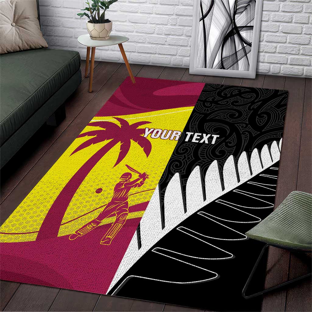 New Zealand and West Indies Cricket Custom Area Rug Black Cap Windies Together - Aussie Hoodie
