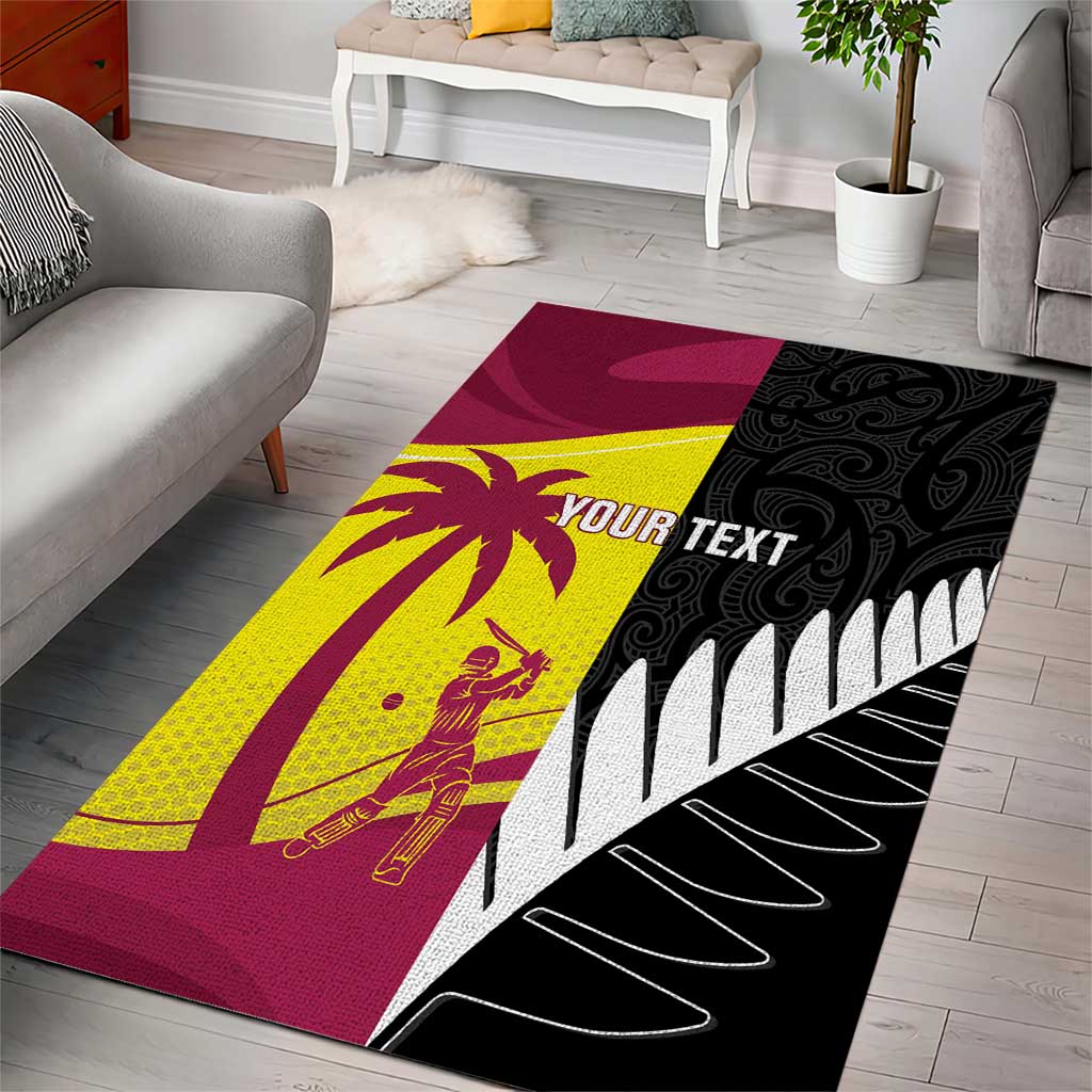 New Zealand and West Indies Cricket Custom Area Rug Black Cap Windies Together - Aussie Hoodie