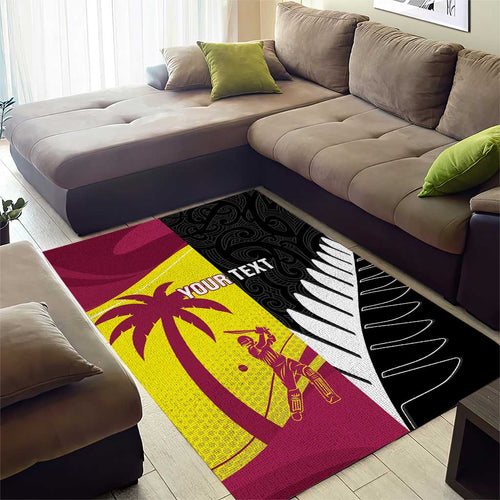 New Zealand and West Indies Cricket Custom Area Rug Black Cap Windies Together - Aussie Hoodie