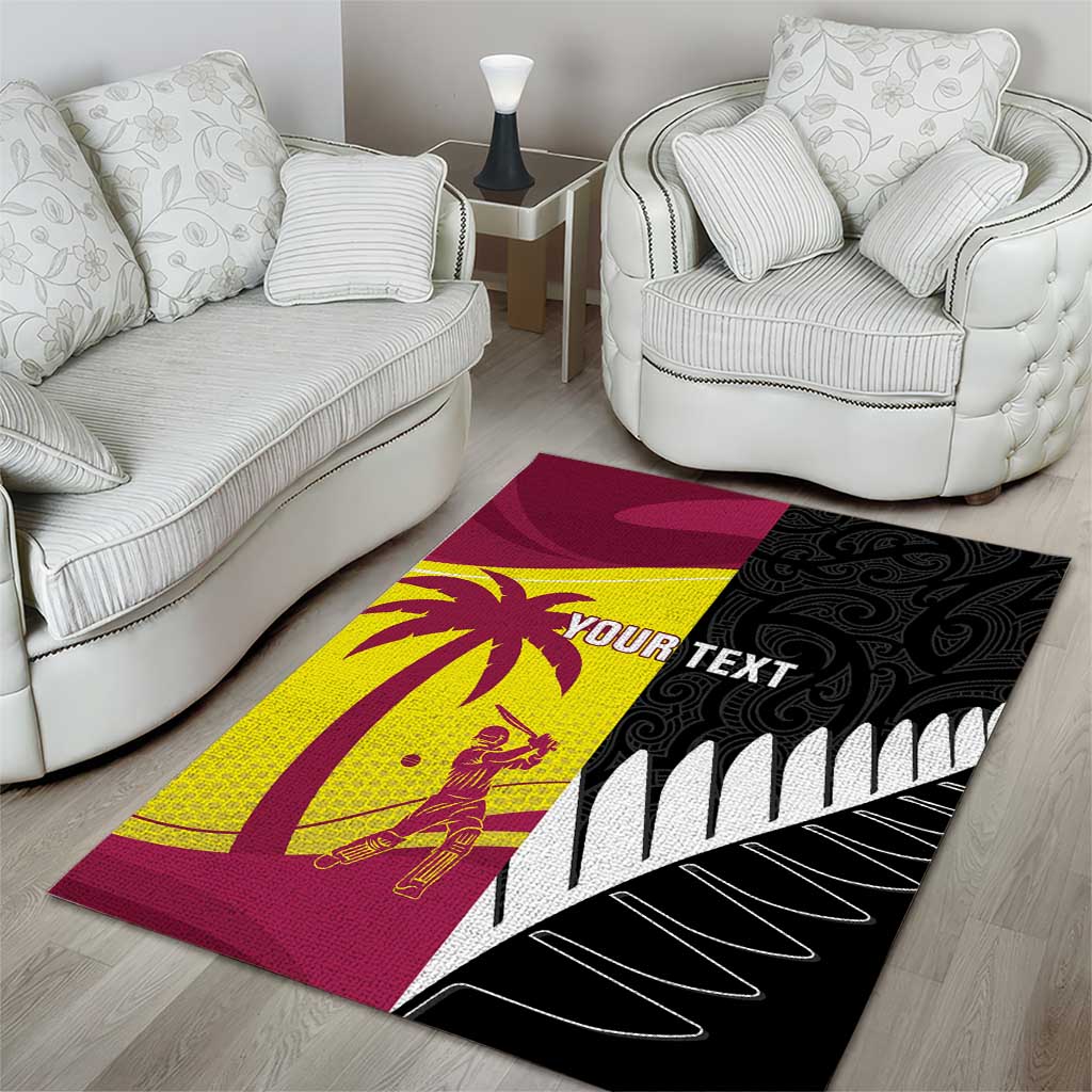 New Zealand and West Indies Cricket Custom Area Rug Black Cap Windies Together - Aussie Hoodie