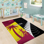 New Zealand and West Indies Cricket Custom Area Rug Black Cap Windies Together - Aussie Hoodie