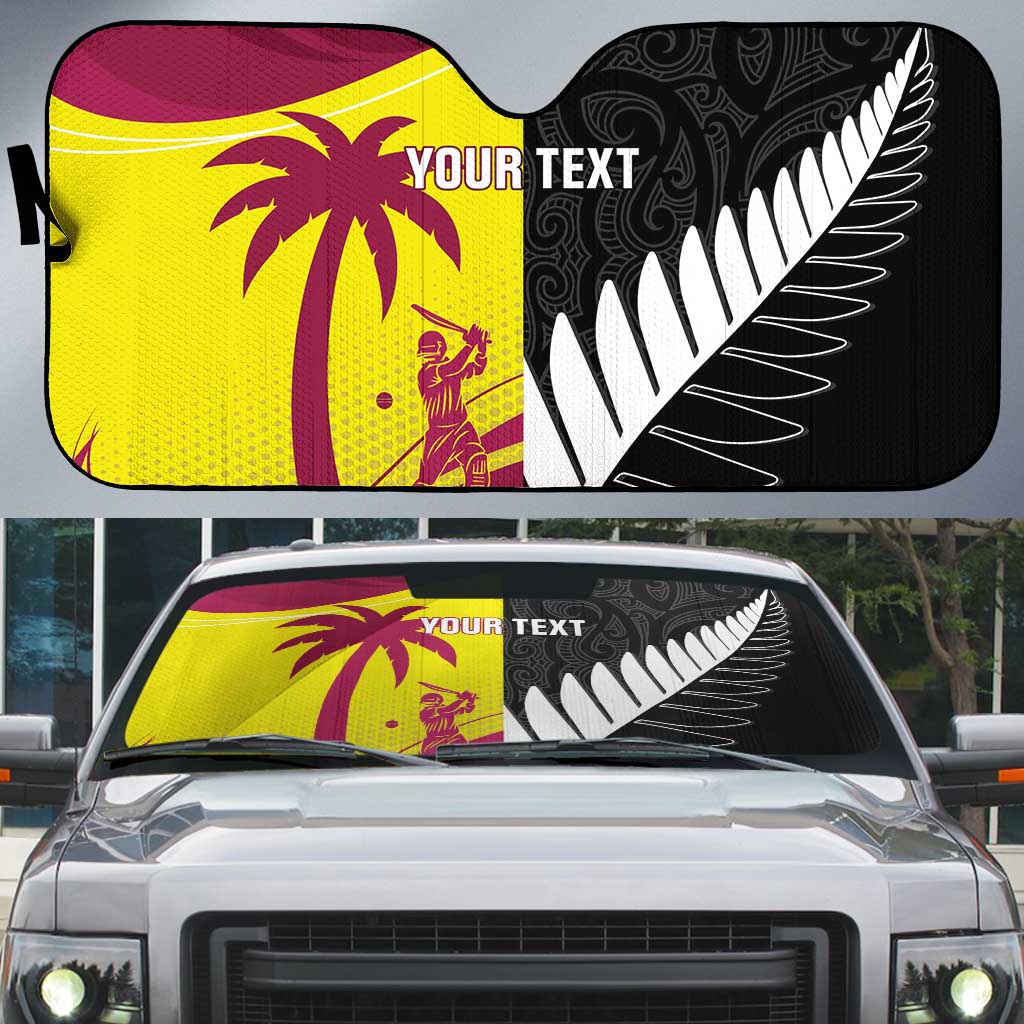 New Zealand and West Indies Cricket Custom Auto Sun Shade Black Cap Windies Together - Aussie Hoodie