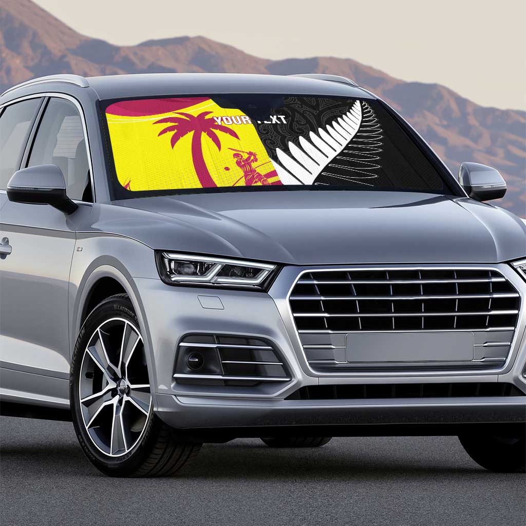 New Zealand and West Indies Cricket Custom Auto Sun Shade Black Cap Windies Together - Aussie Hoodie