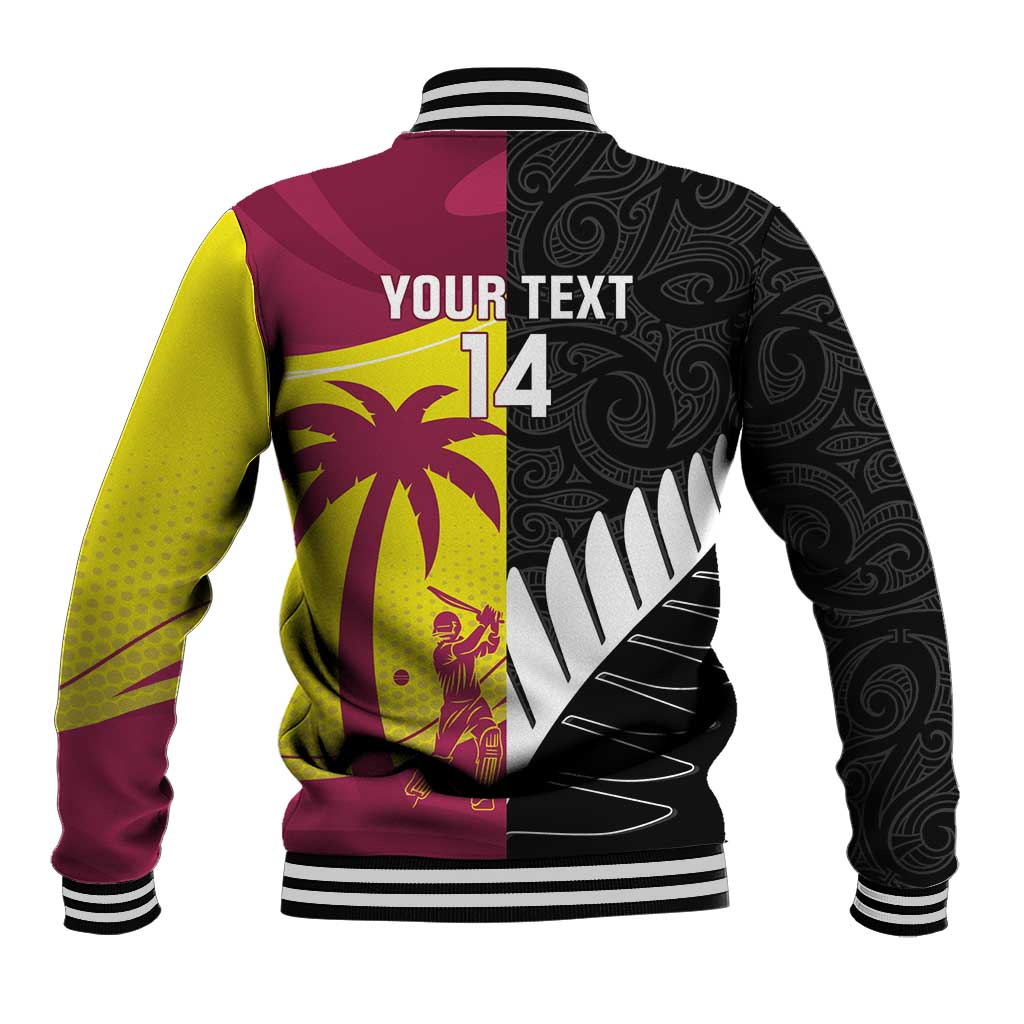 New Zealand and West Indies Cricket Custom Baseball Jacket Black Cap Windies Together - Aussie Hoodie
