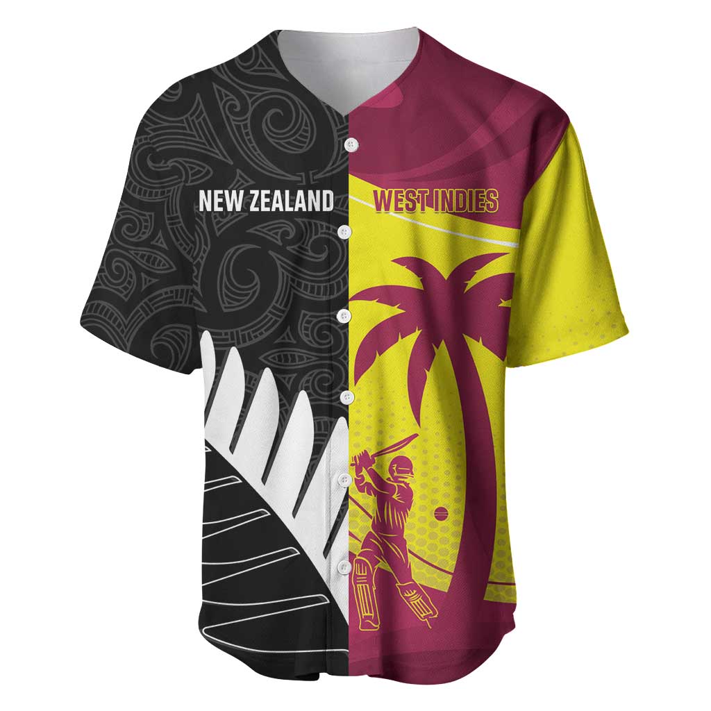 New Zealand and West Indies Cricket Custom Baseball Jersey Black Cap Windies Together - Aussie Hoodie