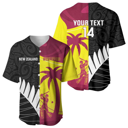 New Zealand and West Indies Cricket Custom Baseball Jersey Black Cap Windies Together - Aussie Hoodie