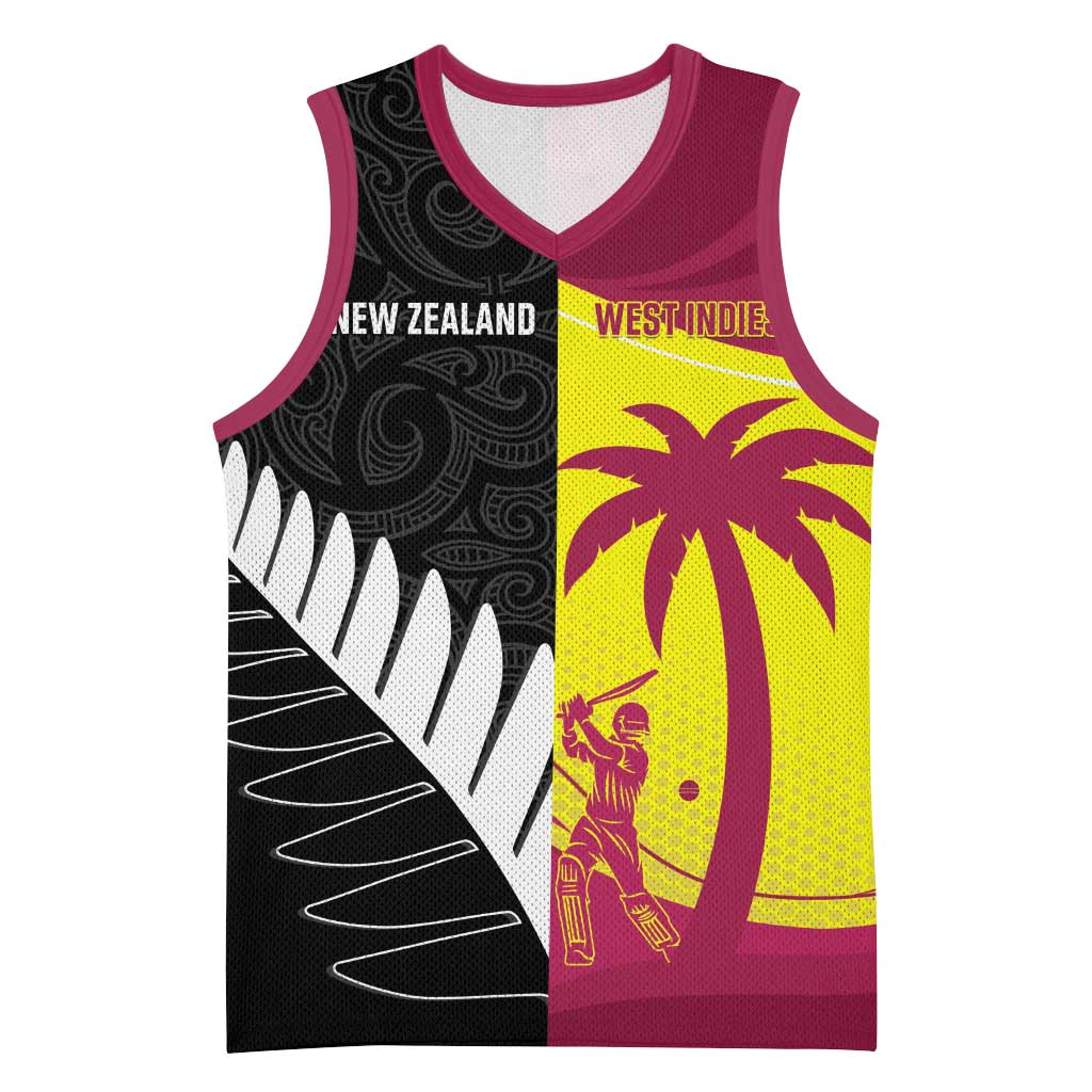 New Zealand and West Indies Cricket Custom Basketball Jersey Black Cap Windies Together - Aussie Hoodie