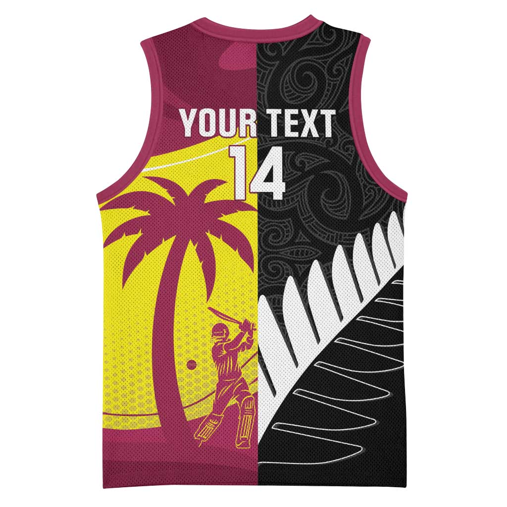 New Zealand and West Indies Cricket Custom Basketball Jersey Black Cap Windies Together - Aussie Hoodie