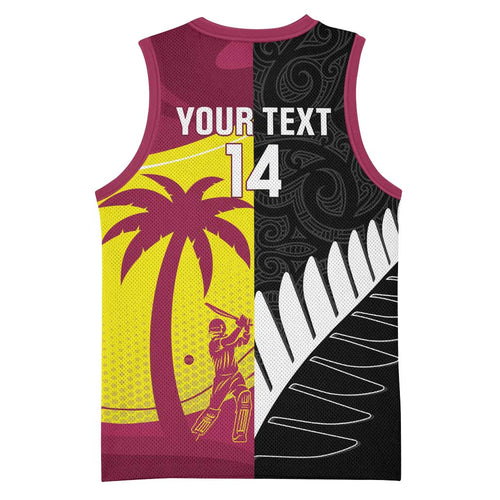 New Zealand and West Indies Cricket Custom Basketball Jersey Black Cap Windies Together - Aussie Hoodie
