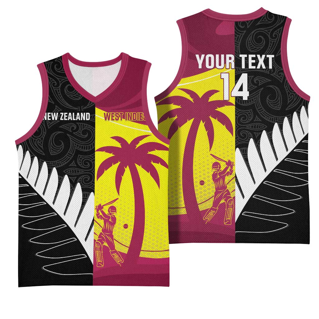 New Zealand and West Indies Cricket Custom Basketball Jersey Black Cap Windies Together - Aussie Hoodie