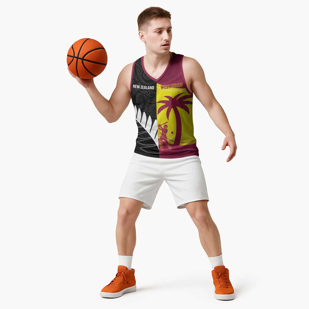 New Zealand and West Indies Cricket Custom Basketball Jersey Black Cap Windies Together - Aussie Hoodie