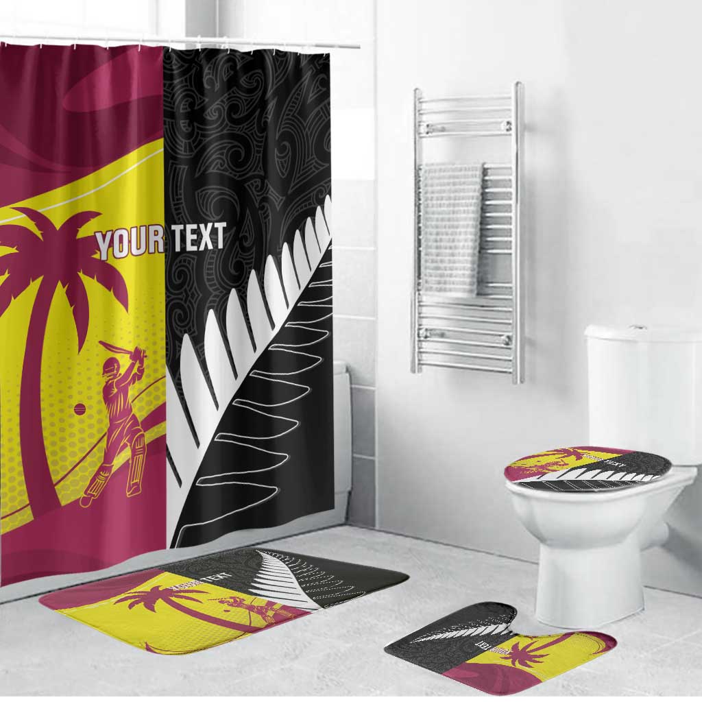 New Zealand and West Indies Cricket Custom Bathroom Set Black Cap Windies Together - Aussie Hoodie