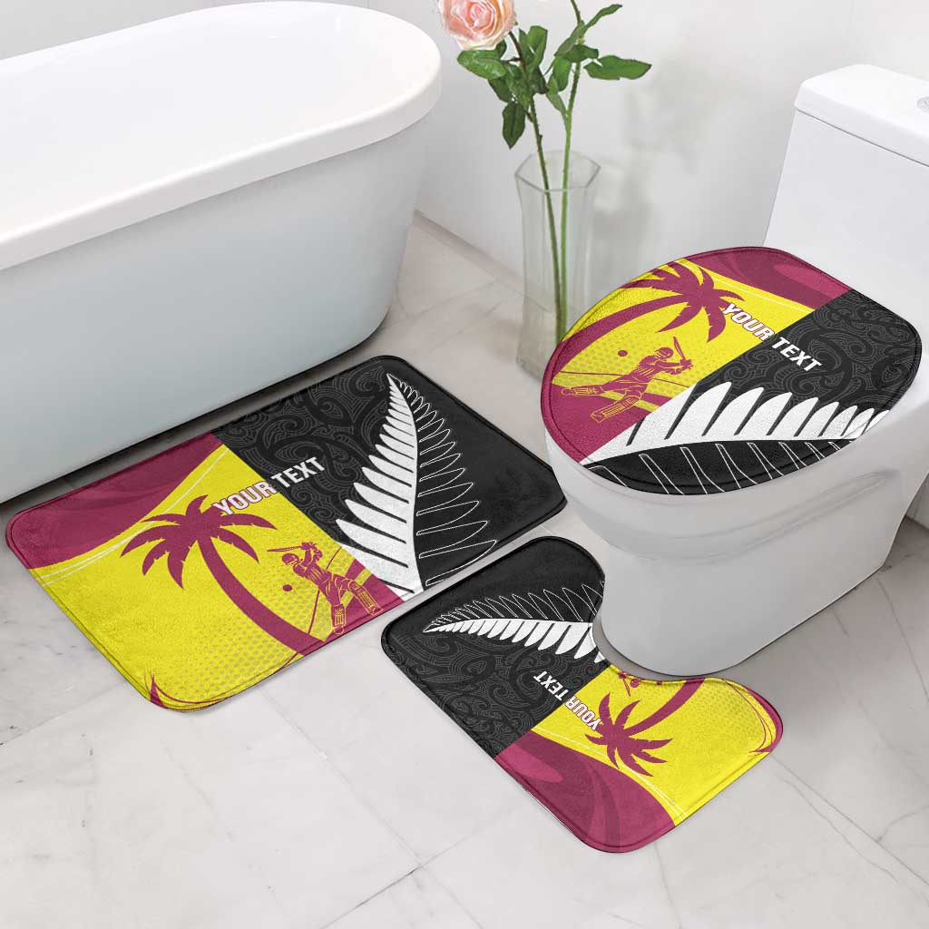 New Zealand and West Indies Cricket Custom Bathroom Set Black Cap Windies Together - Aussie Hoodie
