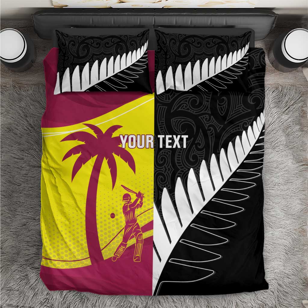 New Zealand and West Indies Cricket Custom Bedding Set Black Cap Windies Together - Aussie Hoodie