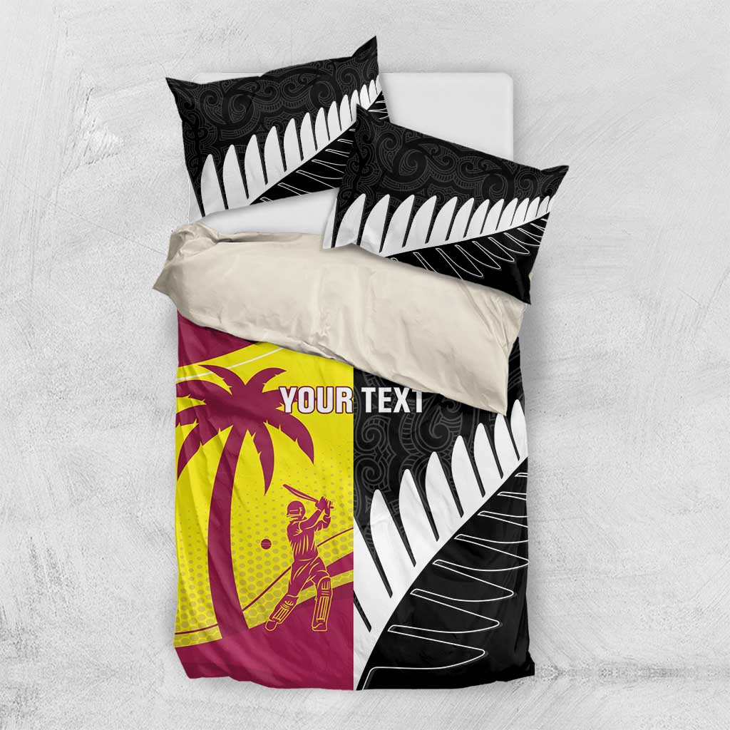New Zealand and West Indies Cricket Custom Bedding Set Black Cap Windies Together - Aussie Hoodie