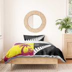 New Zealand and West Indies Cricket Custom Bedding Set Black Cap Windies Together - Aussie Hoodie