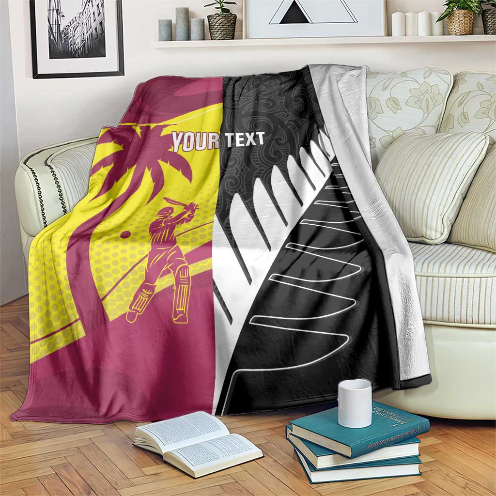 New Zealand and West Indies Cricket Custom Blanket Black Cap Windies Together - Aussie Hoodie