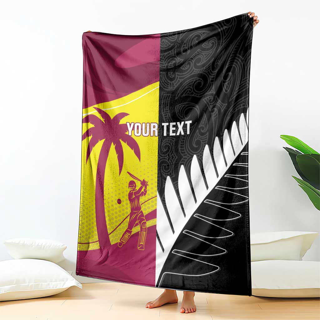 New Zealand and West Indies Cricket Custom Blanket Black Cap Windies Together - Aussie Hoodie