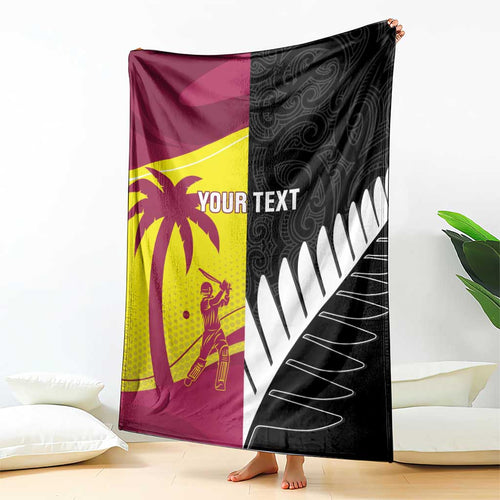 New Zealand and West Indies Cricket Custom Blanket Black Cap Windies Together - Aussie Hoodie
