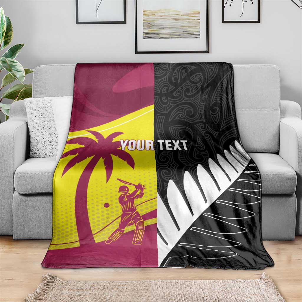 New Zealand and West Indies Cricket Custom Blanket Black Cap Windies Together - Aussie Hoodie