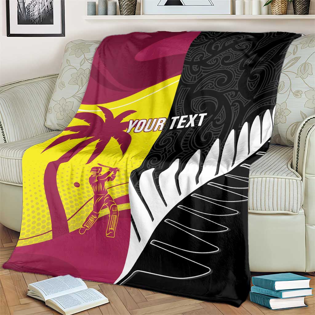 New Zealand and West Indies Cricket Custom Blanket Black Cap Windies Together - Aussie Hoodie