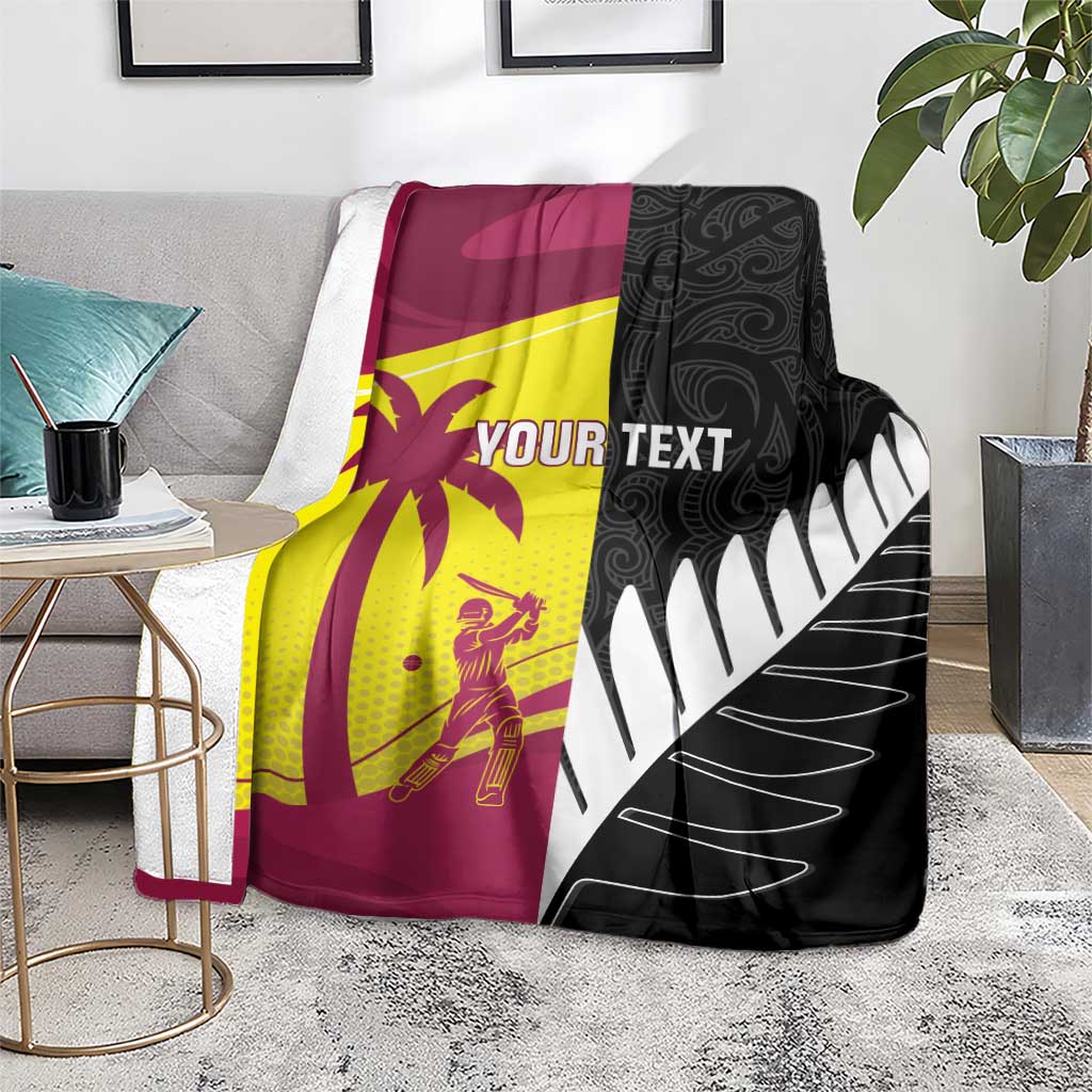New Zealand and West Indies Cricket Custom Blanket Black Cap Windies Together - Aussie Hoodie