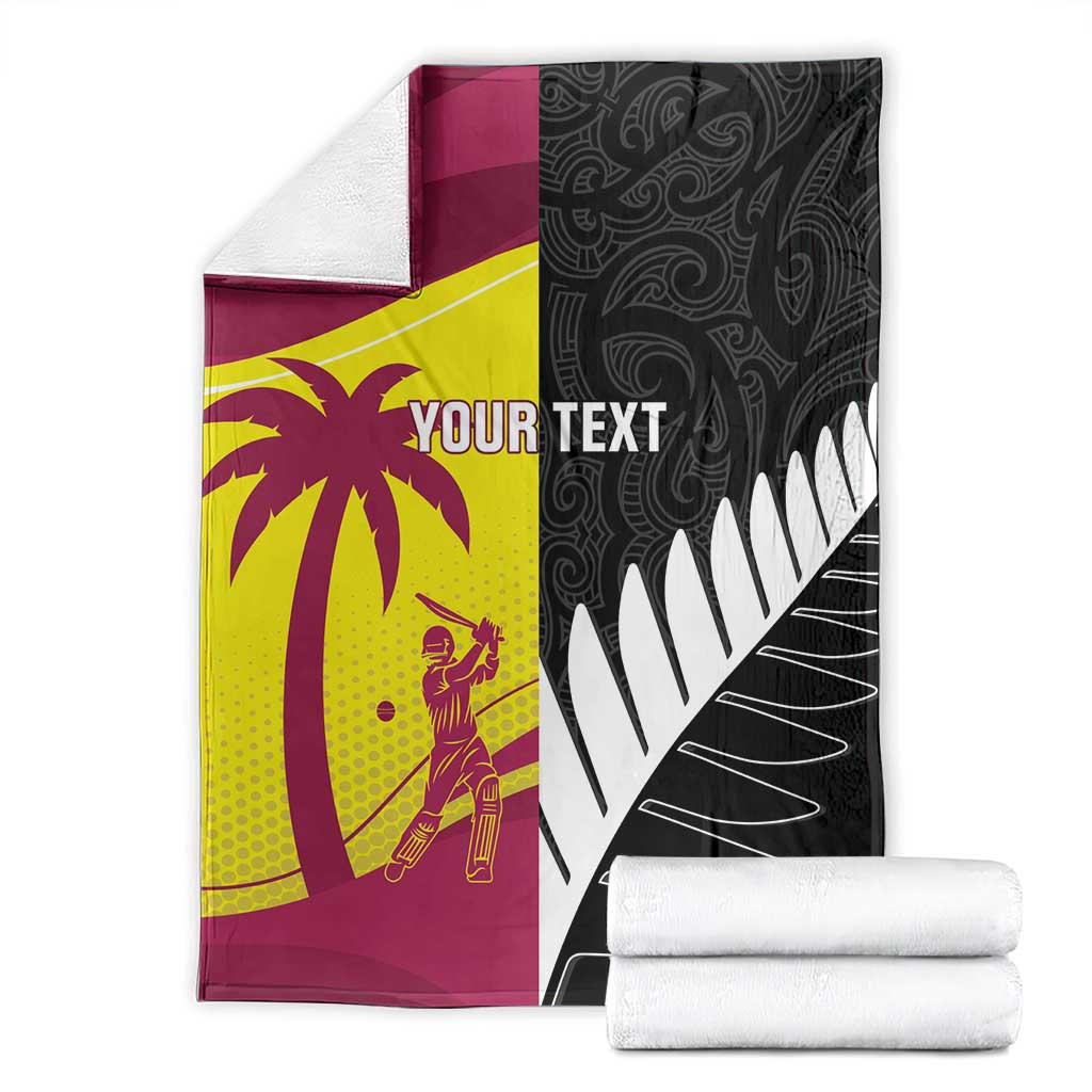 New Zealand and West Indies Cricket Custom Blanket Black Cap Windies Together - Aussie Hoodie