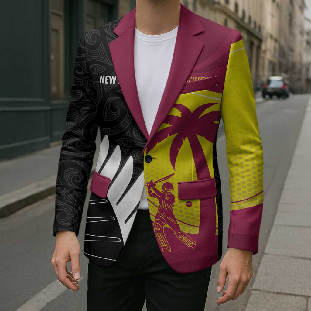 New Zealand and West Indies Cricket Custom Blazer Black Cap Windies Together - Aussie Hoodie