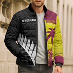 New Zealand and West Indies Cricket Custom Bomber Puffer Jacket Black Cap Windies Together - Aussie Hoodie