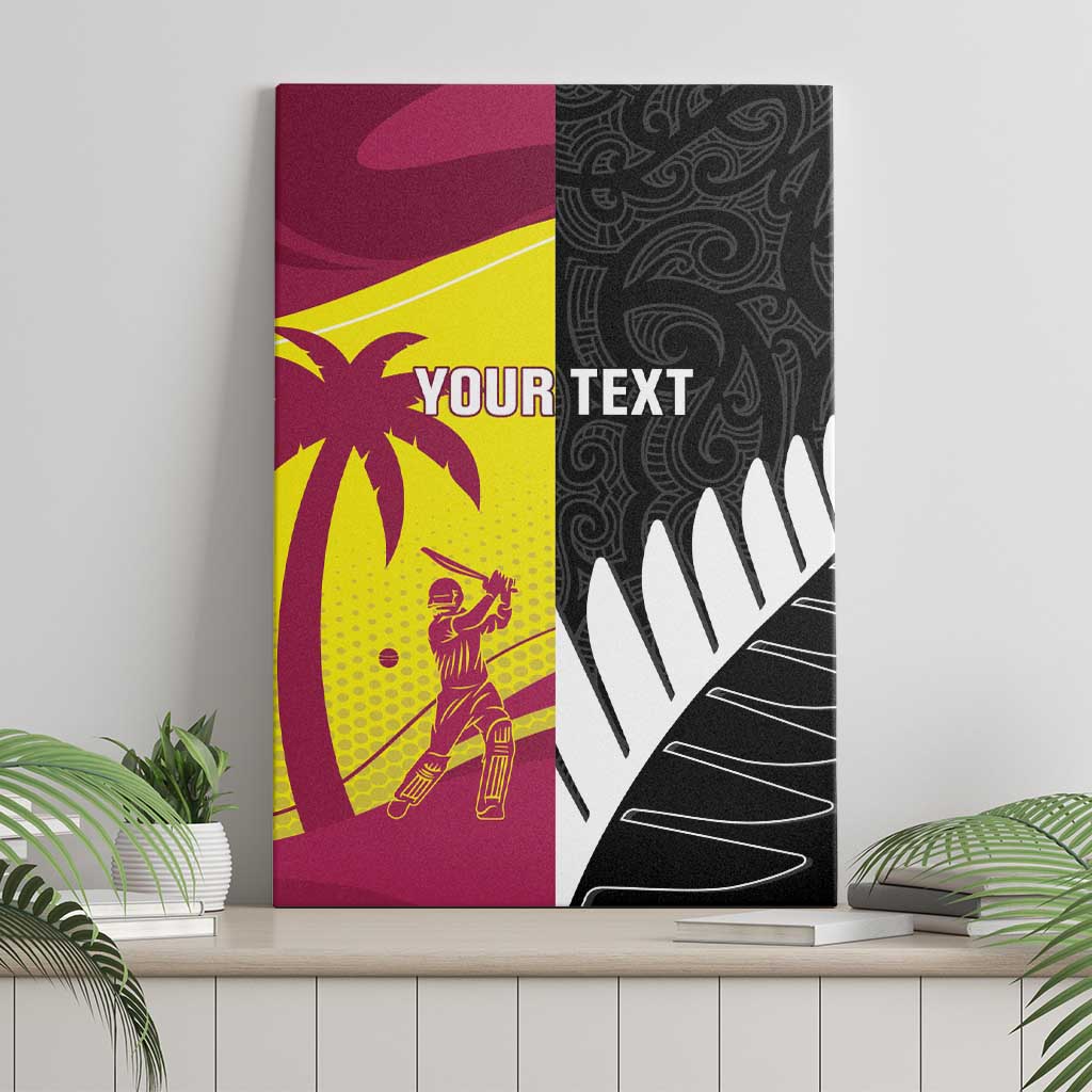 New Zealand and West Indies Cricket Custom Canvas Wall Art Black Cap Windies Together - Aussie Hoodie