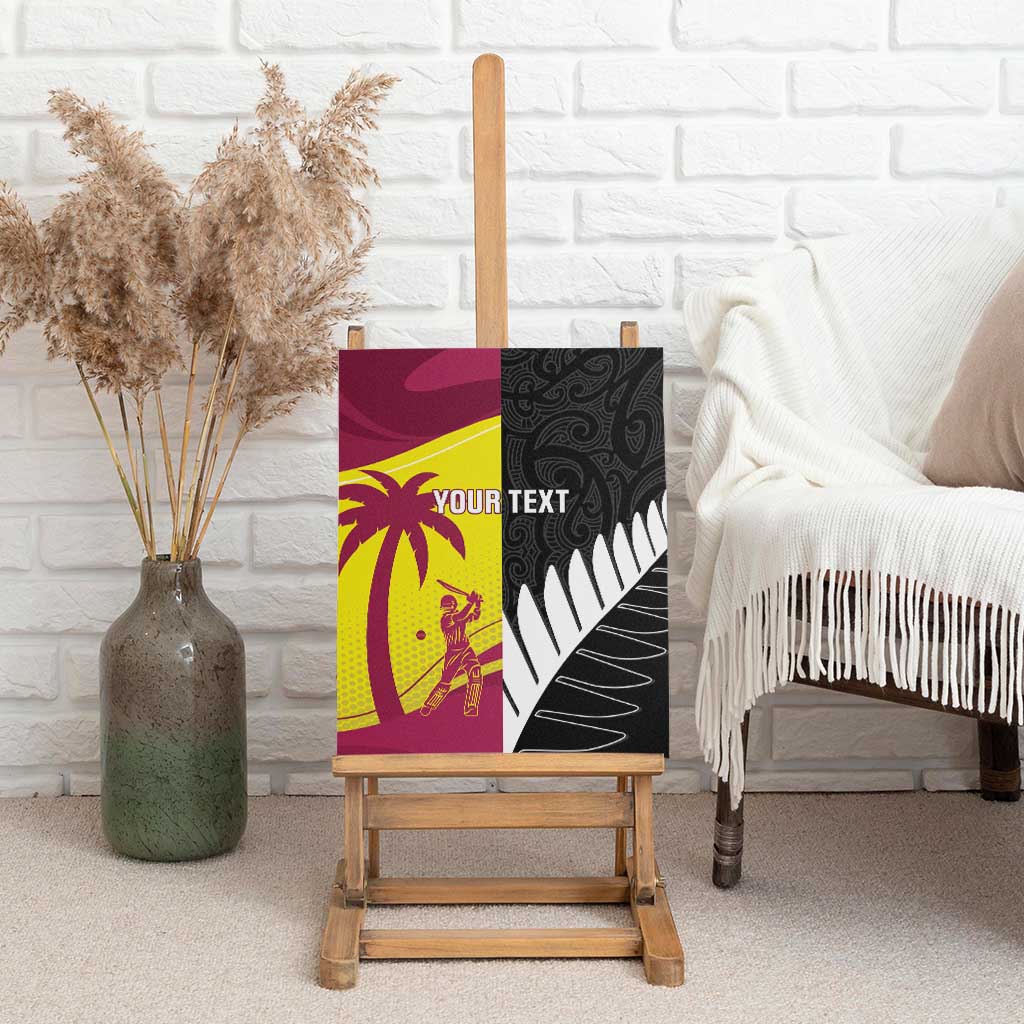 New Zealand and West Indies Cricket Custom Canvas Wall Art Black Cap Windies Together - Aussie Hoodie
