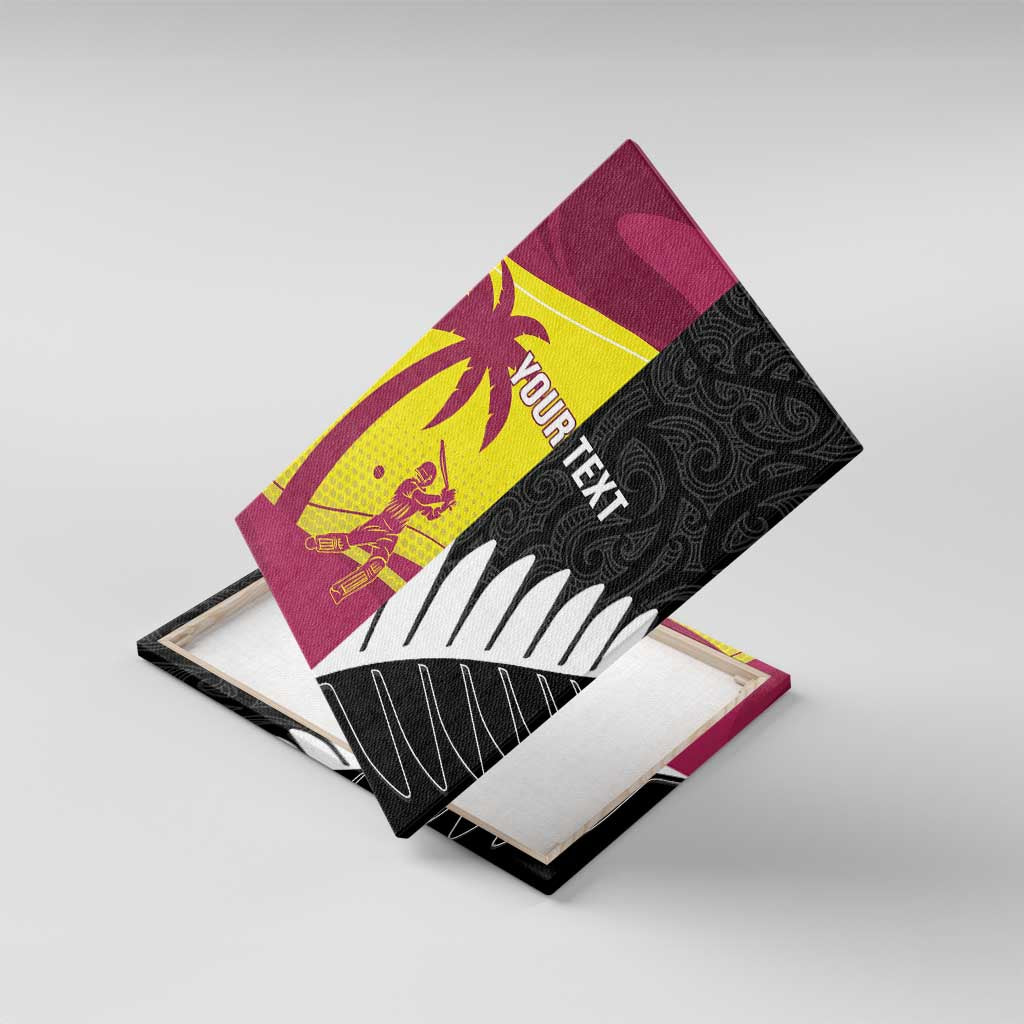 New Zealand and West Indies Cricket Custom Canvas Wall Art Black Cap Windies Together - Aussie Hoodie