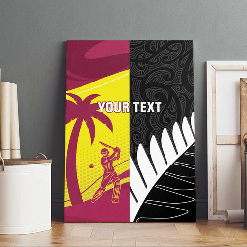 New Zealand and West Indies Cricket Custom Canvas Wall Art Black Cap Windies Together - Aussie Hoodie