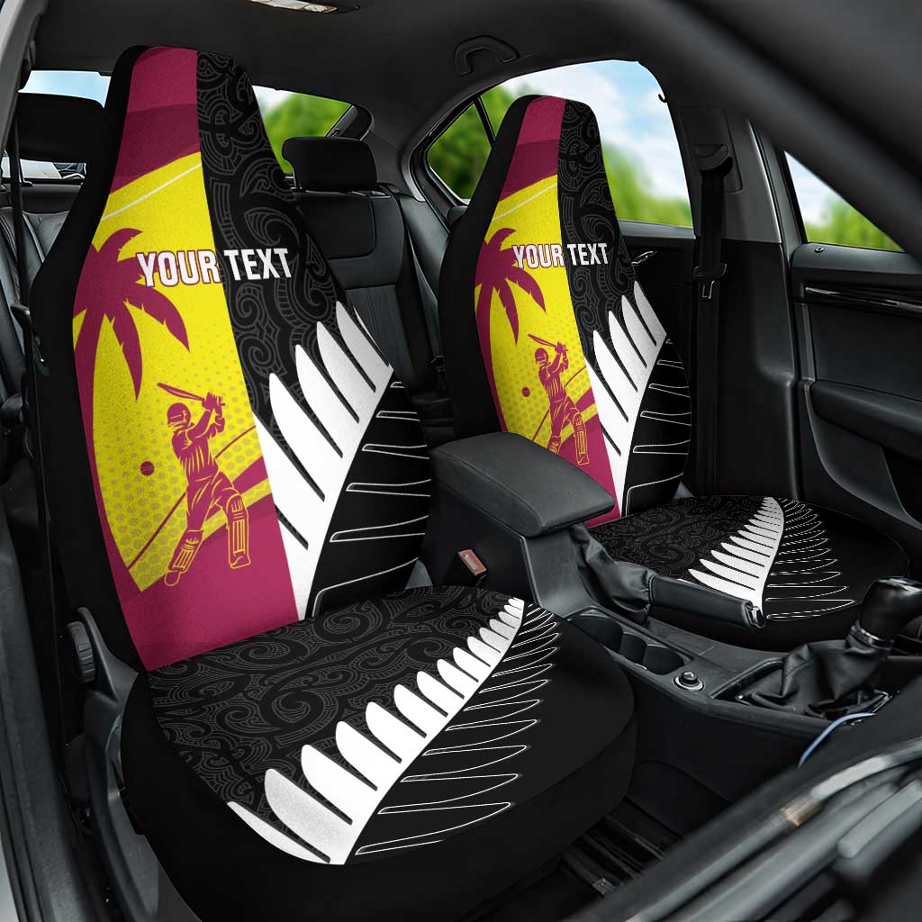 New Zealand and West Indies Cricket Custom Car Seat Cover Black Cap Windies Together - Aussie Hoodie