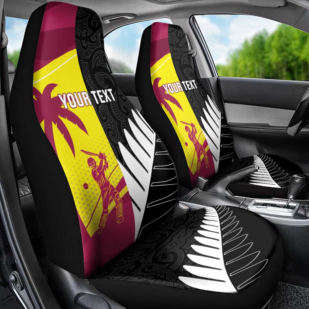 New Zealand and West Indies Cricket Custom Car Seat Cover Black Cap Windies Together - Aussie Hoodie