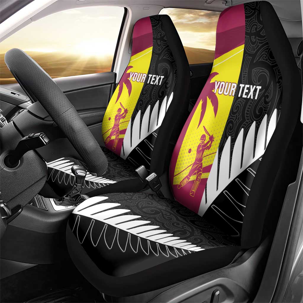 New Zealand and West Indies Cricket Custom Car Seat Cover Black Cap Windies Together - Aussie Hoodie