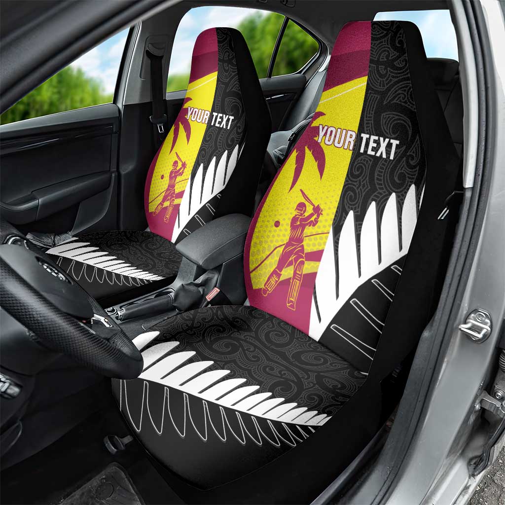 New Zealand and West Indies Cricket Custom Car Seat Cover Black Cap Windies Together - Aussie Hoodie