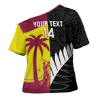 New Zealand and West Indies Cricket Custom Cross Shoulder Shirt Black Cap Windies Together - Aussie Hoodie